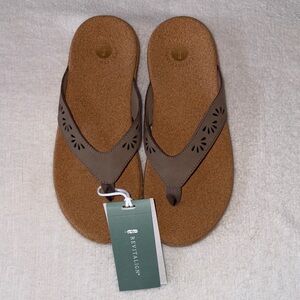 REVITALIGN Tan Cut-Out Sandals